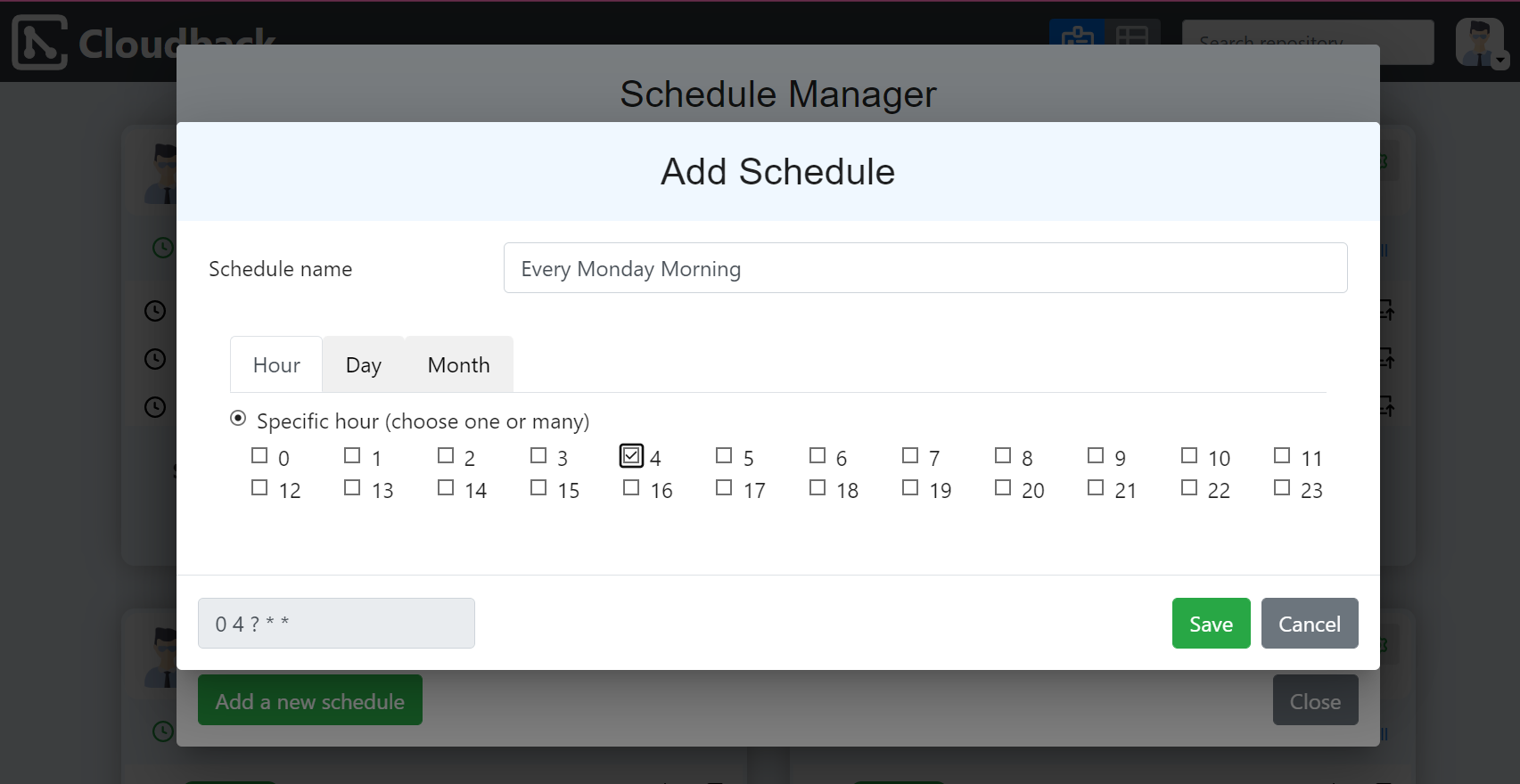 Add new schedule to backup GitHub repository