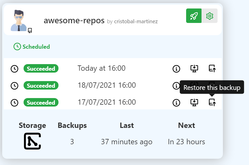 restore a GitHub repository backup
