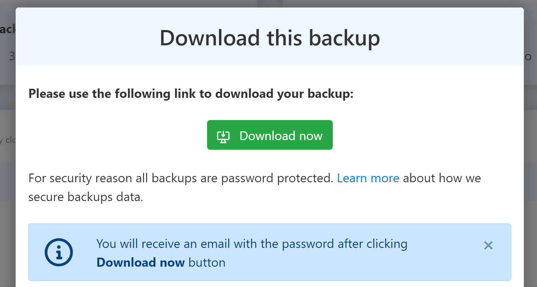 Download backups